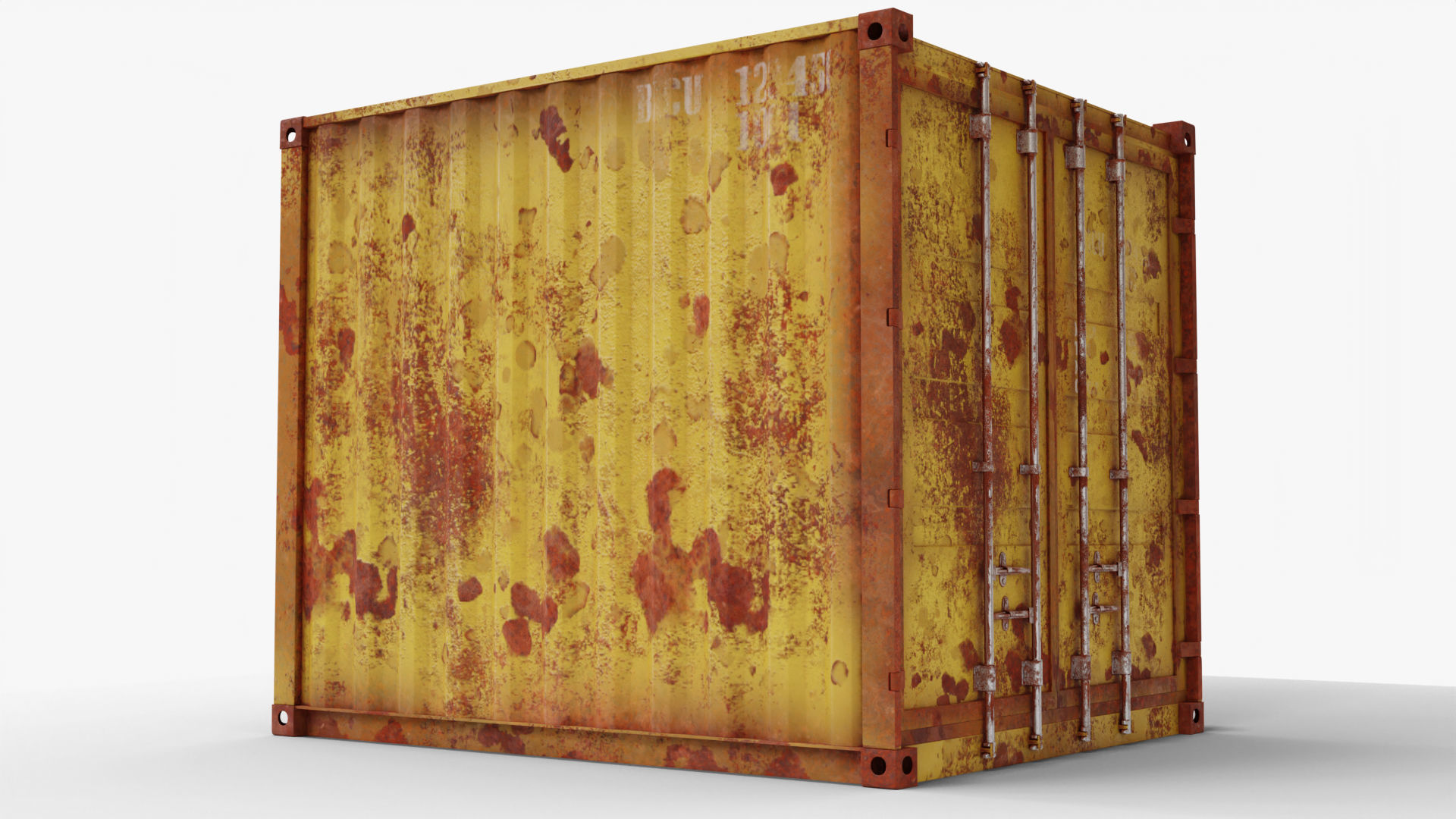 10Ft Cargo Container - Yellow 3D Model Collection_20
