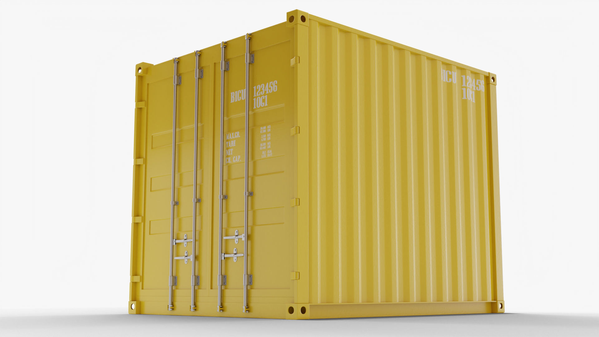 10Ft Cargo Container - Yellow 3D Model Collection_9