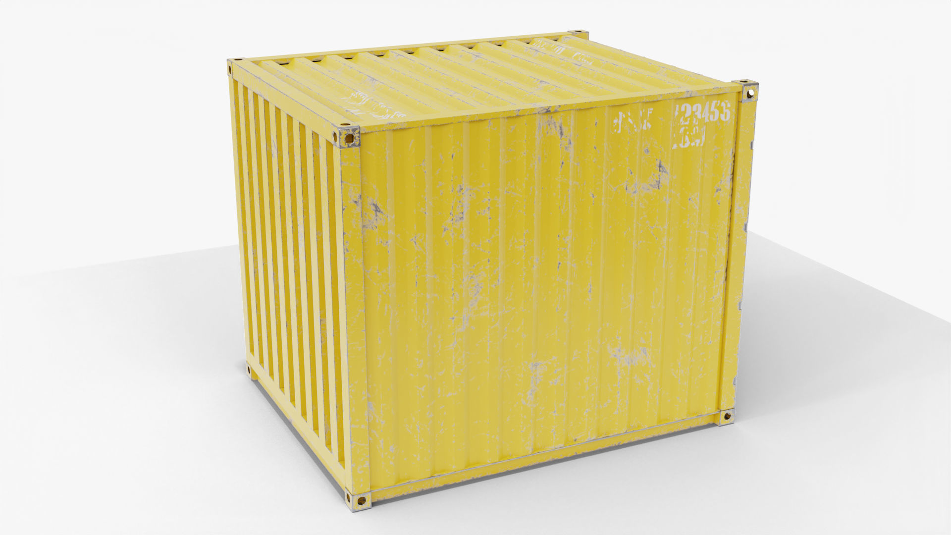 10Ft Cargo Container - Yellow 3D Model Collection_13