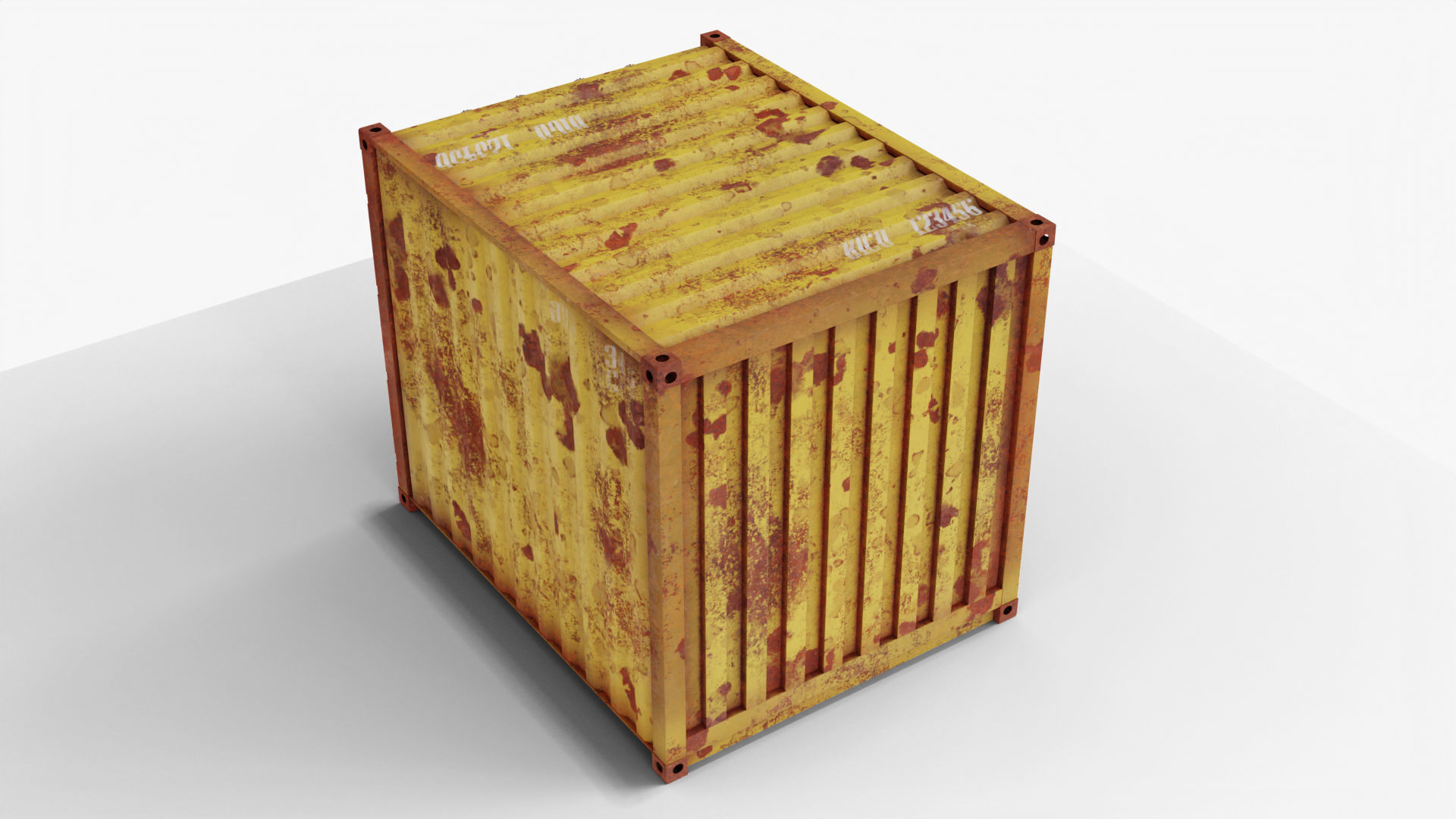 10Ft Cargo Container - Yellow 3D Model Collection_17
