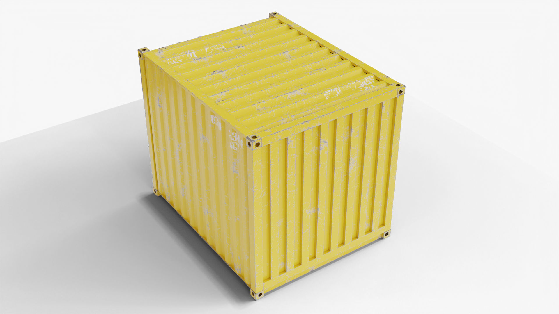 10Ft Cargo Container - Yellow 3D Model Collection_16