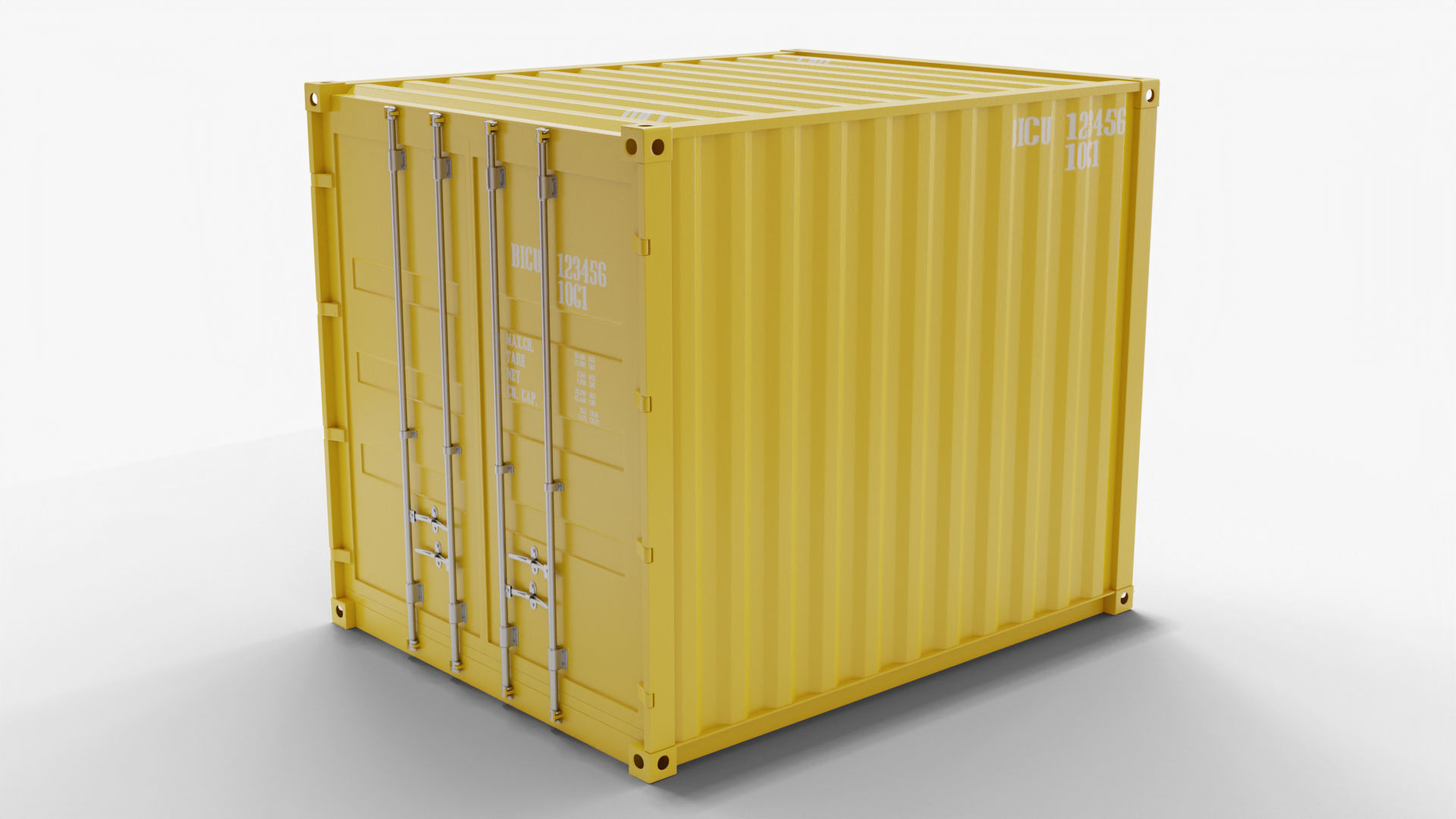 10Ft Cargo Container - Yellow 3D Model Collection_6