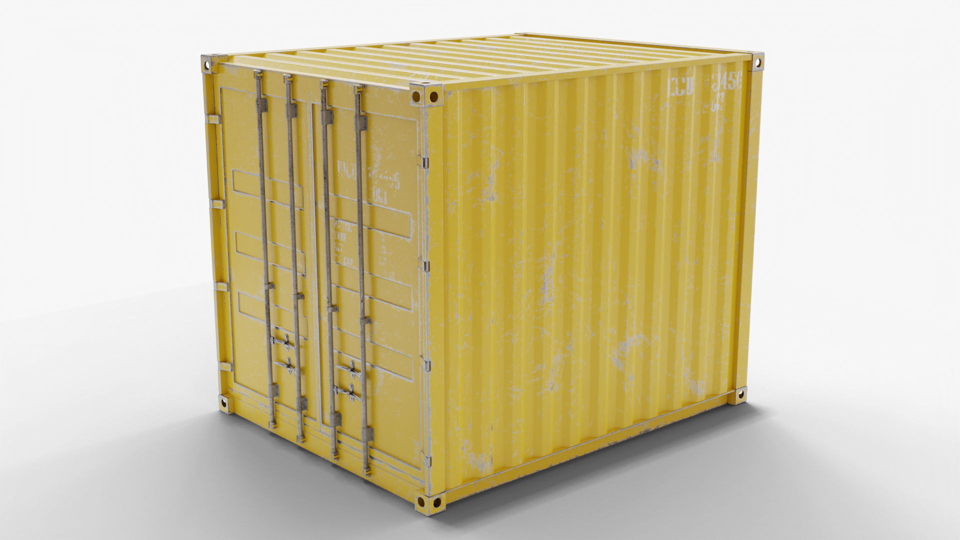 10Ft Cargo Container - Yellow 3D Model Collection_7
