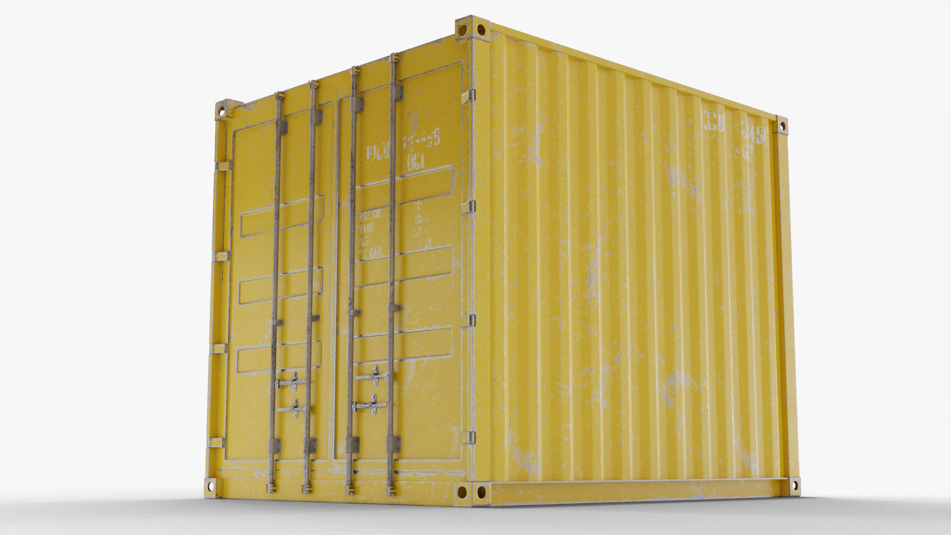10Ft Cargo Container - Yellow 3D Model Collection_10