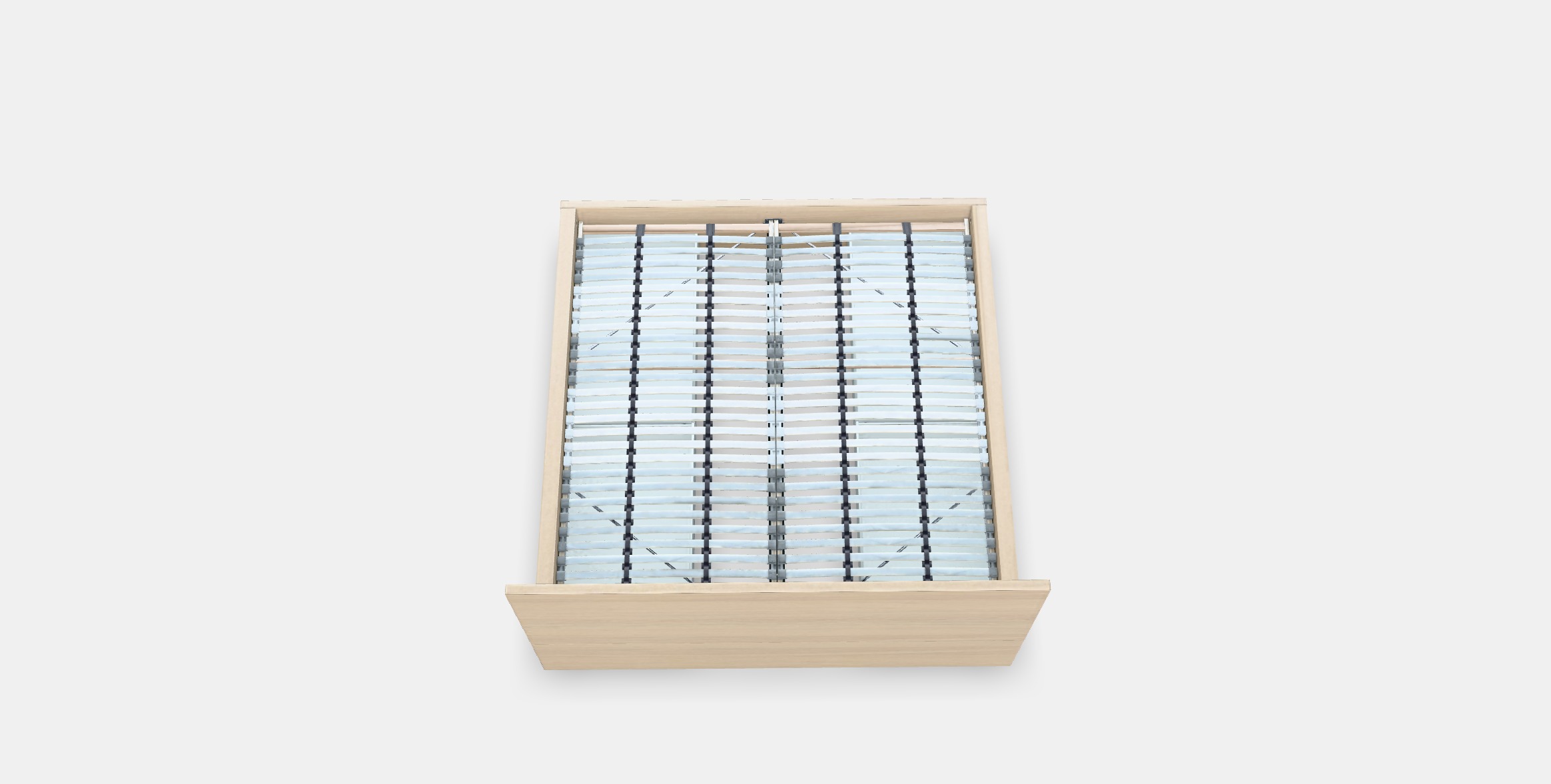 MALM Bed frame high w 4 storage boxes 5 Low-poly 3D model_2