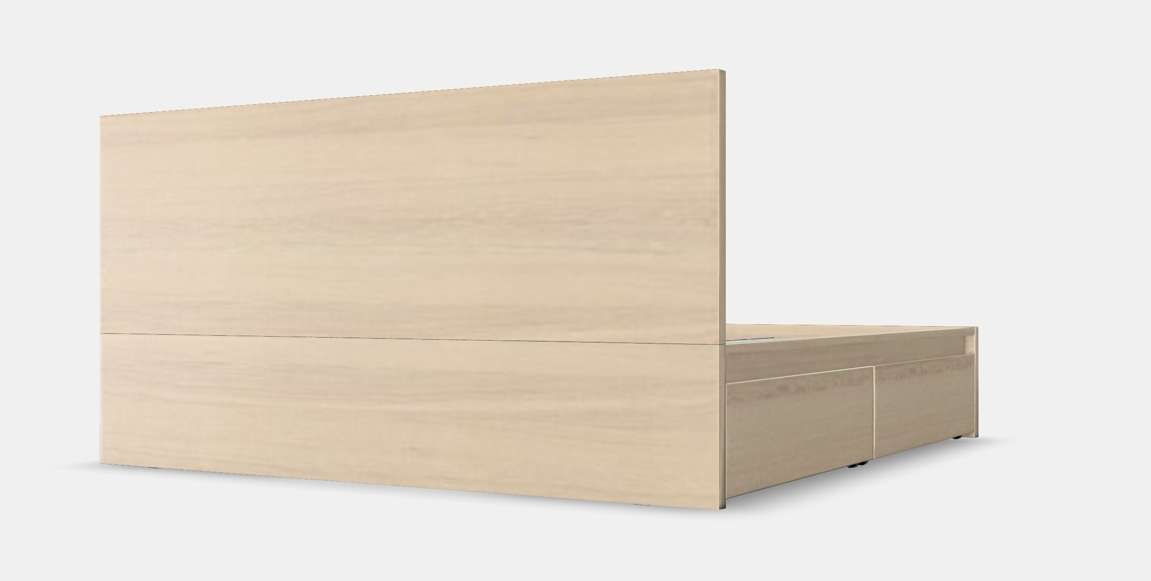 MALM Bed frame high w 4 storage boxes 5 Low-poly 3D model_6