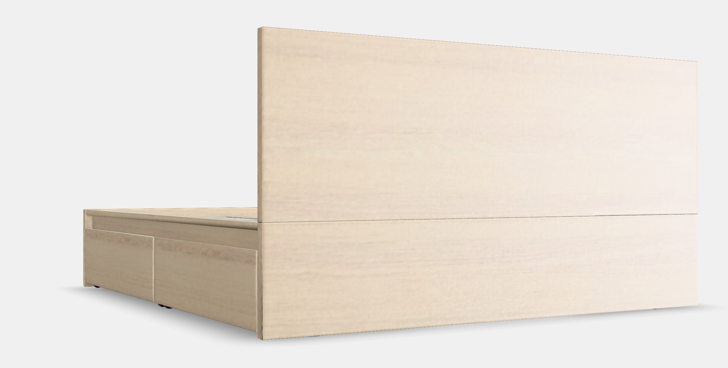 MALM Bed frame high w 4 storage boxes 5 Low-poly 3D model_3