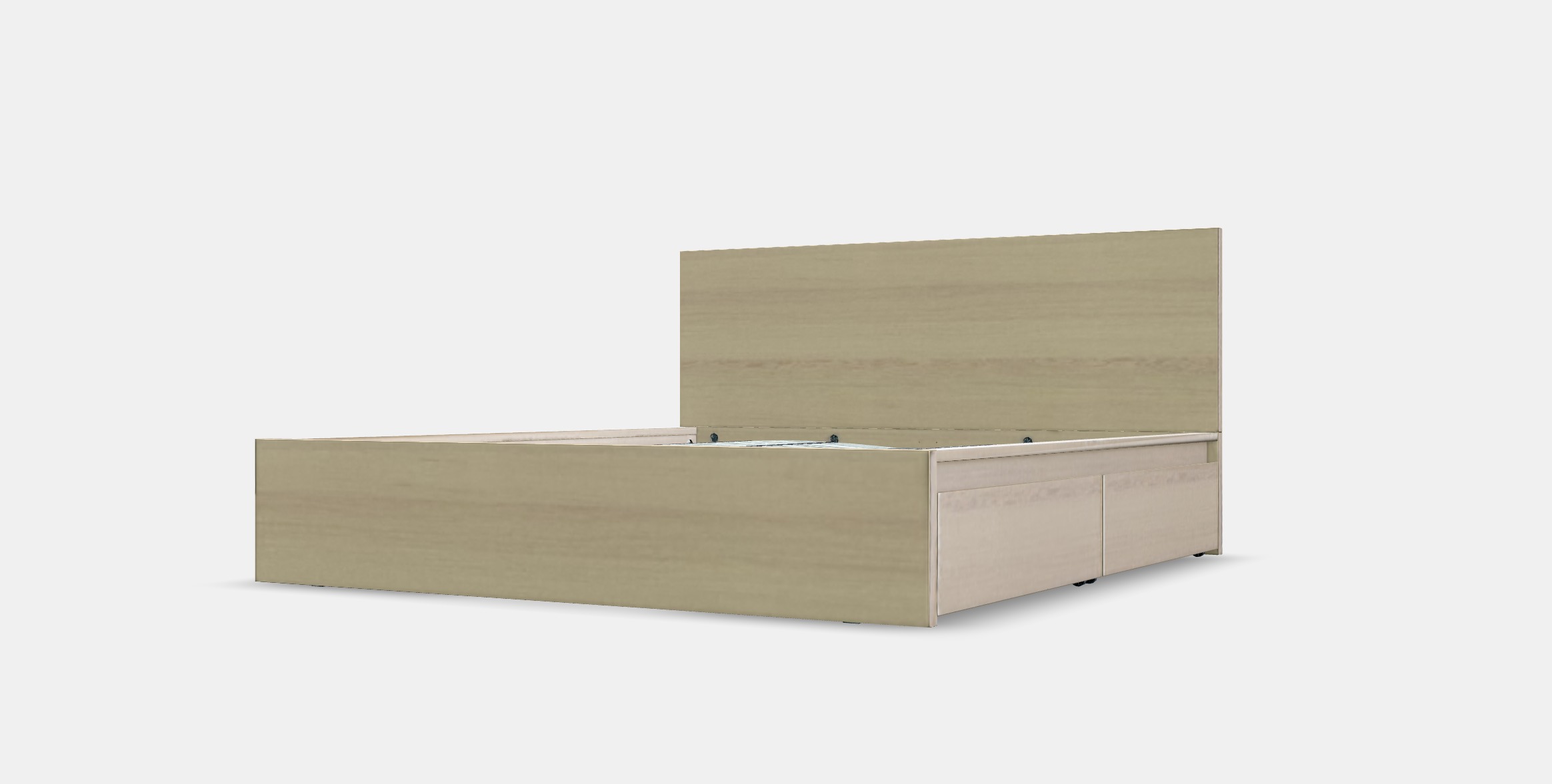 MALM Bed frame high w 4 storage boxes 5 Low-poly 3D model_13