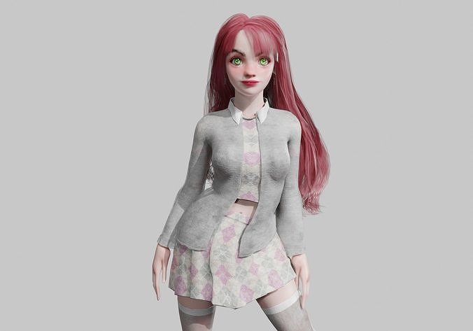 sweet Basic Woman V43434  Low-poly 3D model