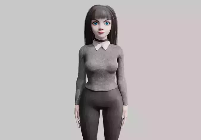 stylized Pretty Woman V34381 Low-poly 3D model