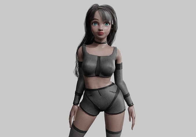 stylized black woman V43776  Low-poly 3D model
