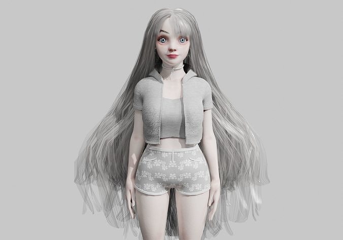 pretty white woman V35800  Low-poly 3D model