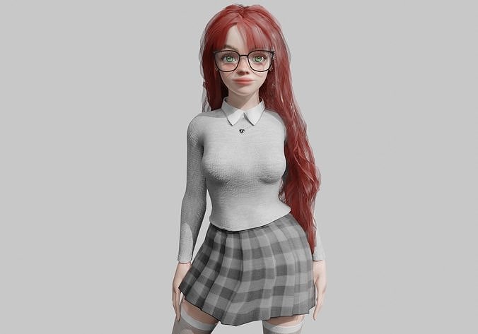 Pretty sweet Woman V41086  Low-poly 3D model