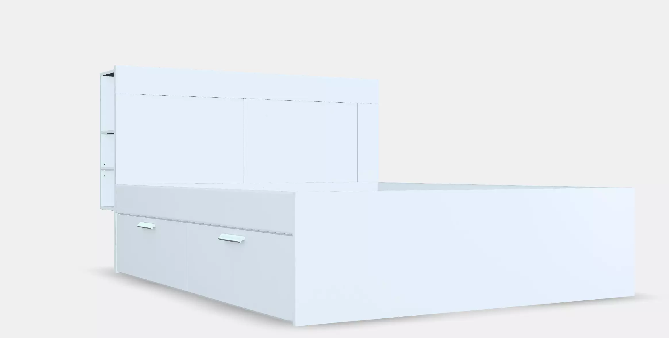 BRIMNES Bed frame w storage and headboard 8 Low-poly 3D model_0