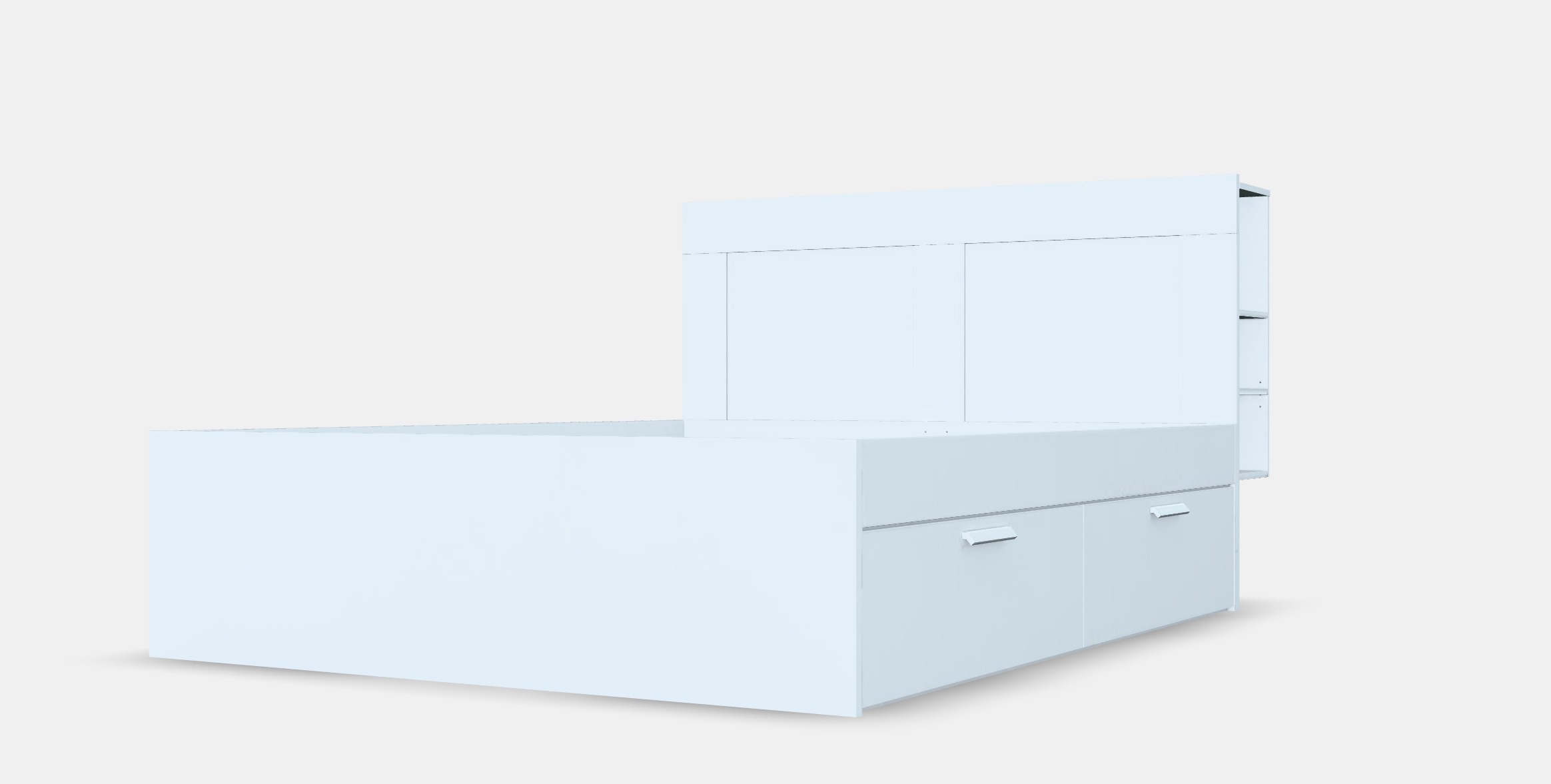 BRIMNES Bed frame w storage and headboard 8 Low-poly 3D model_5