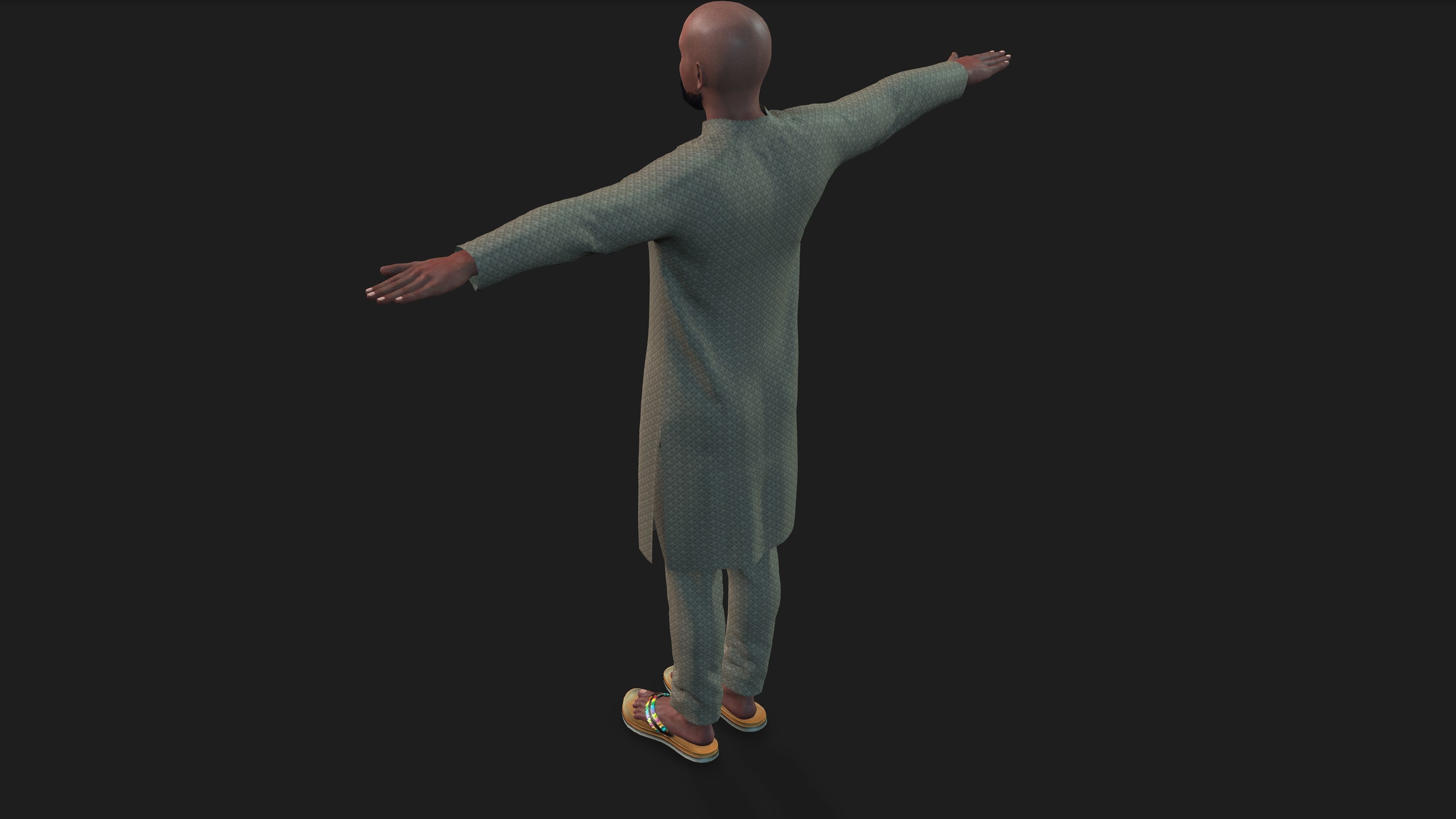man in kurta shalwar 3D model_8