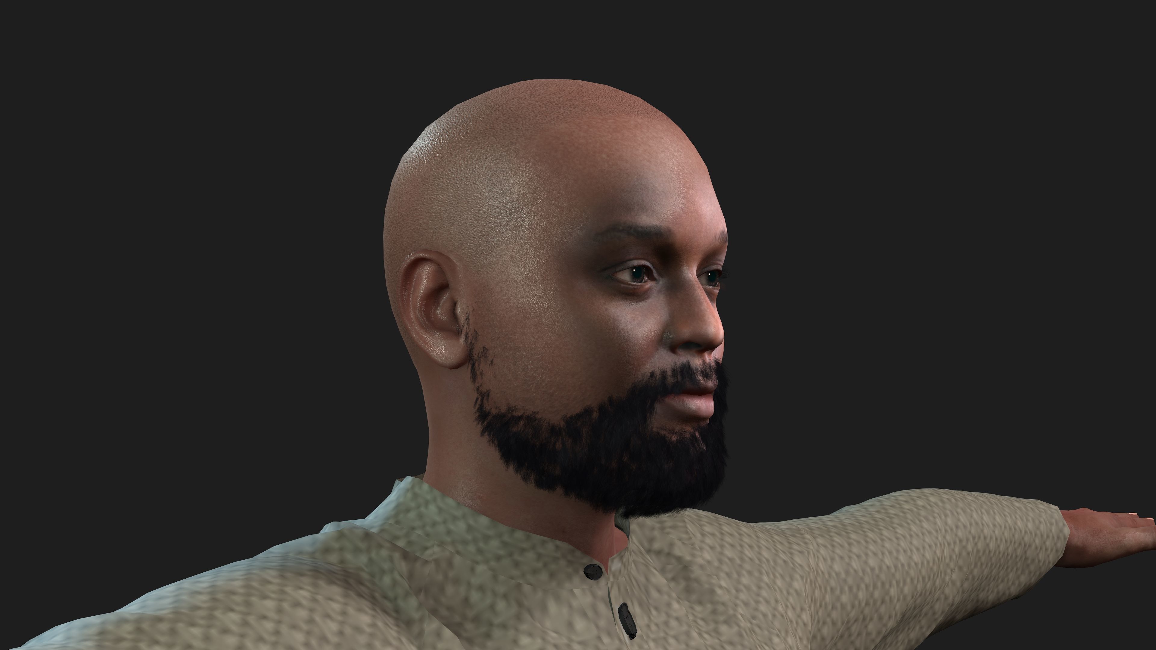 man in kurta shalwar 3D model_4