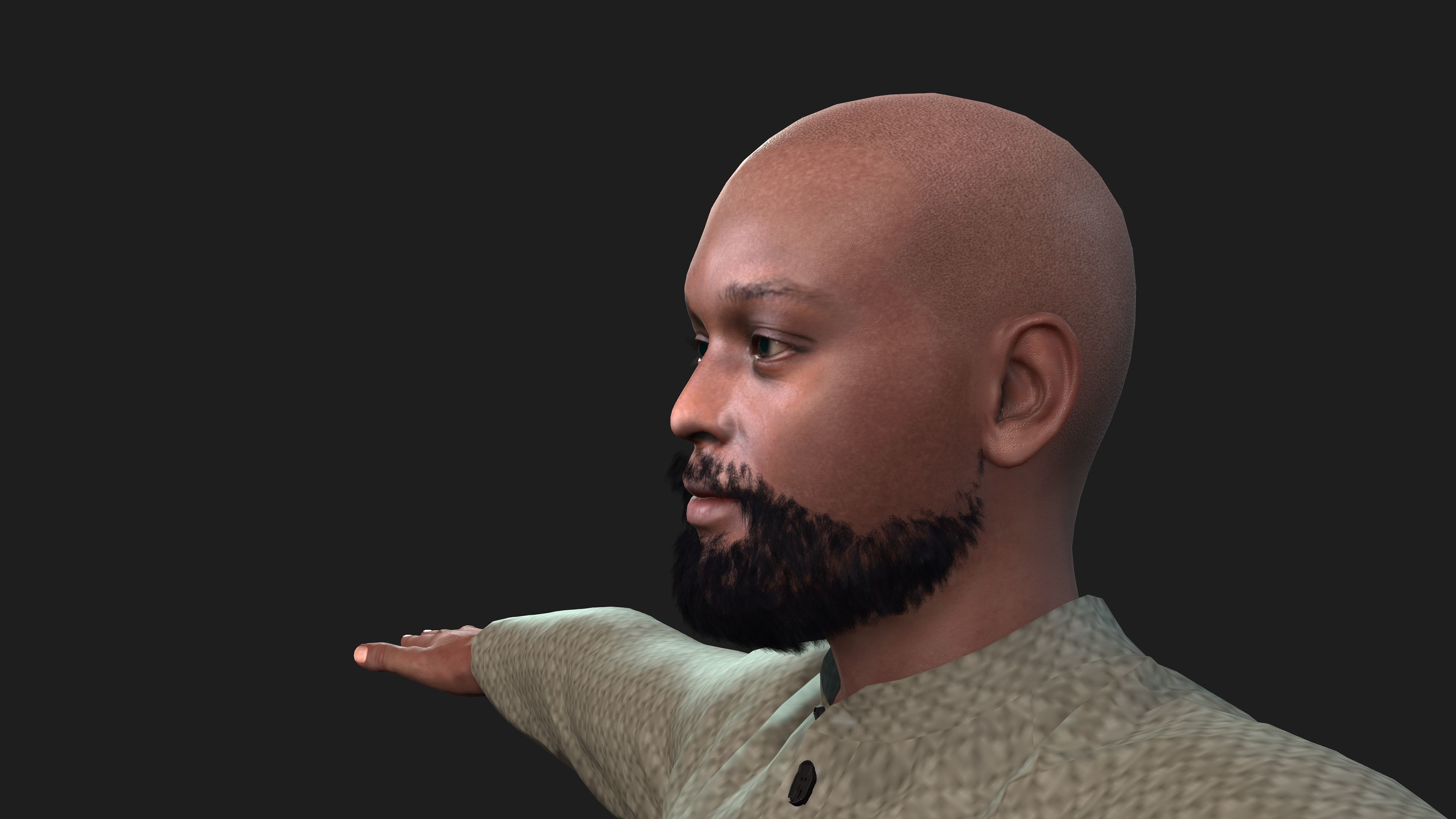 man in kurta shalwar 3D model_2