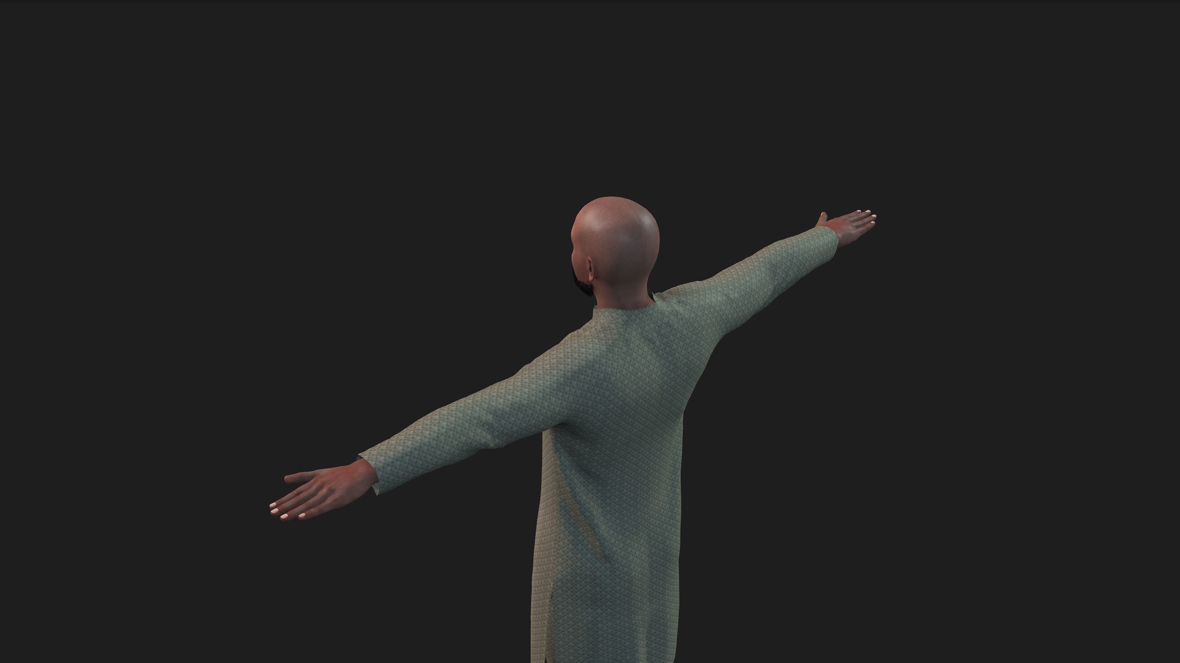 man in kurta shalwar 3D model_10