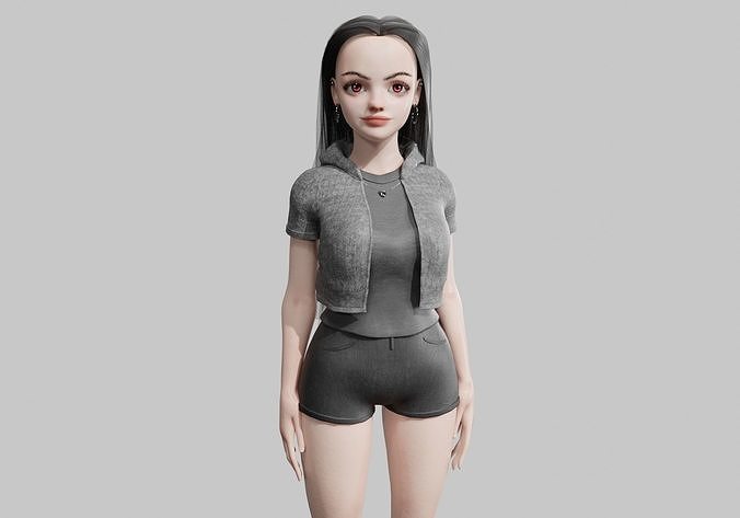 Pretty Basic Woman V36034  Low-poly 3D model