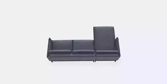 APPLARYD 3-seat sofa with chaise longue 1 Low-poly 3D model
