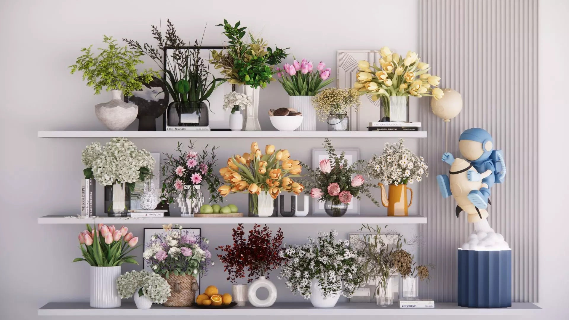 Vase flower combination 3D model