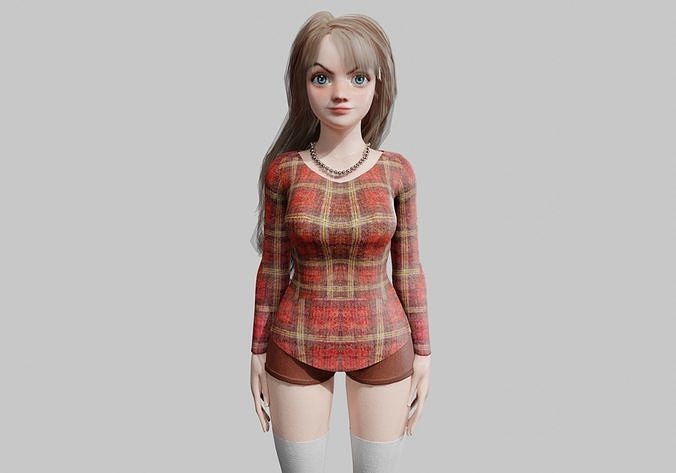 cool Pretty Woman V42009  Low-poly 3D model