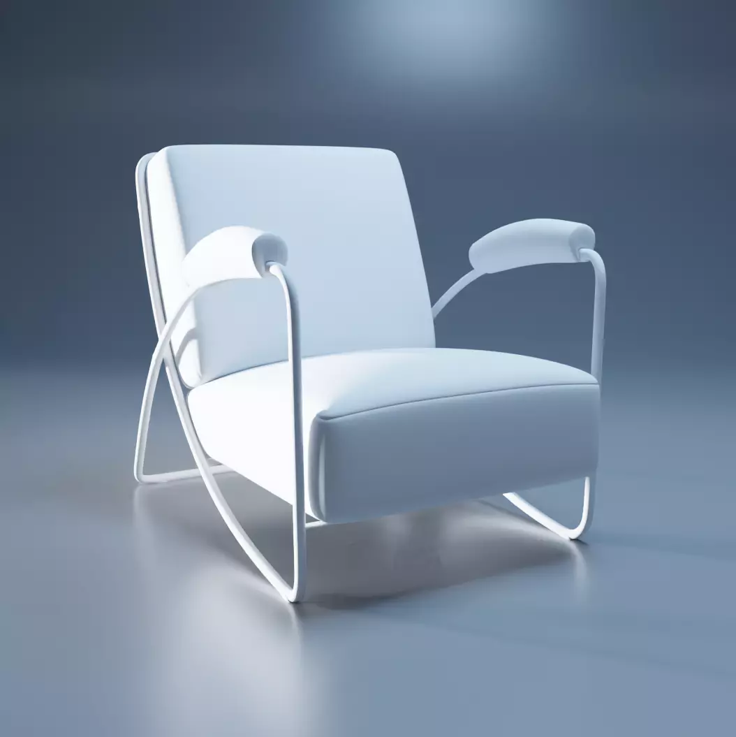 Low-Poly Game-Ready Modern Armchair 3D Model Low-poly 3D model_0