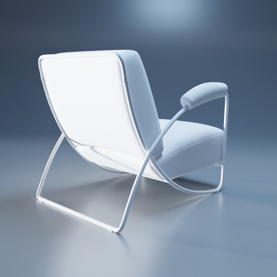 Low-Poly Game-Ready Modern Armchair 3D Model Low-poly 3D model_2