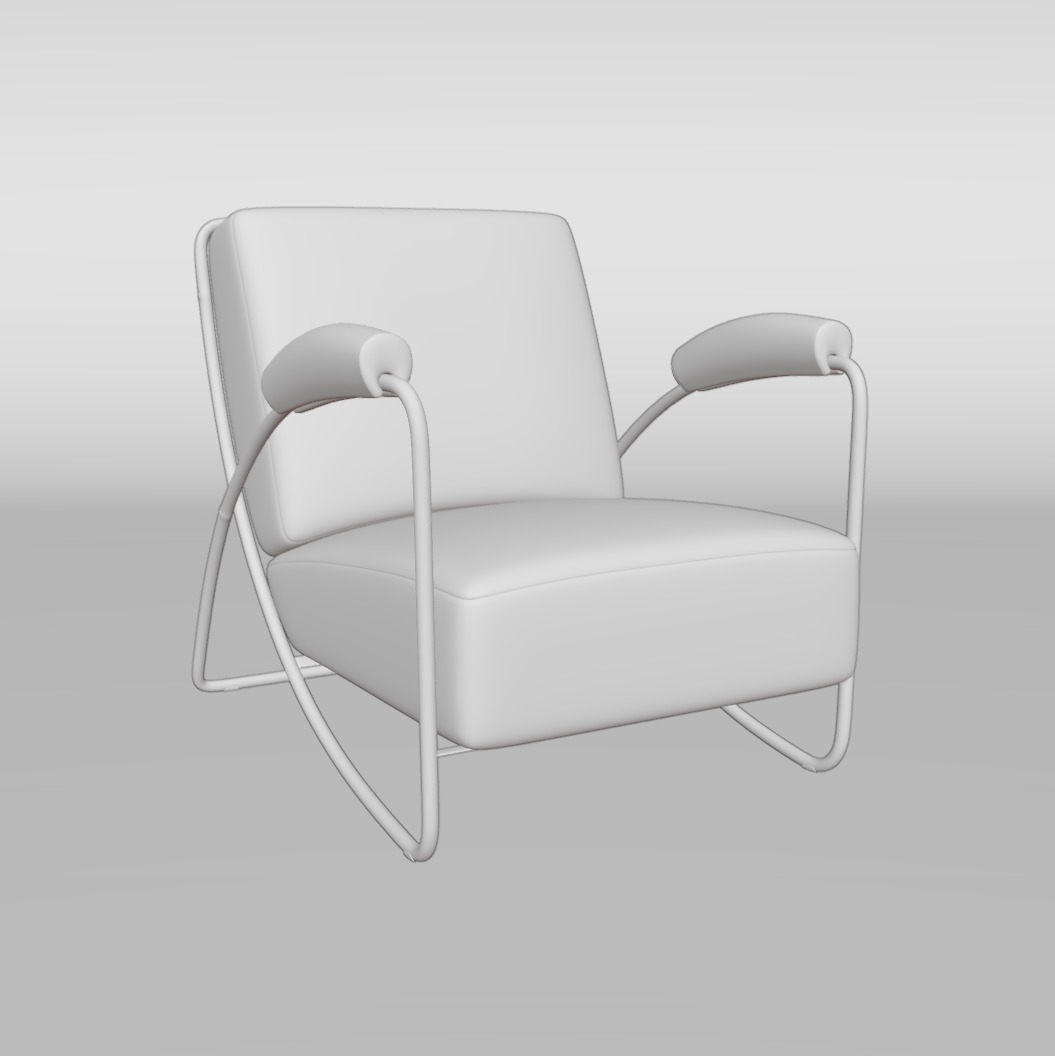 Low-Poly Game-Ready Modern Armchair 3D Model Low-poly 3D model_3