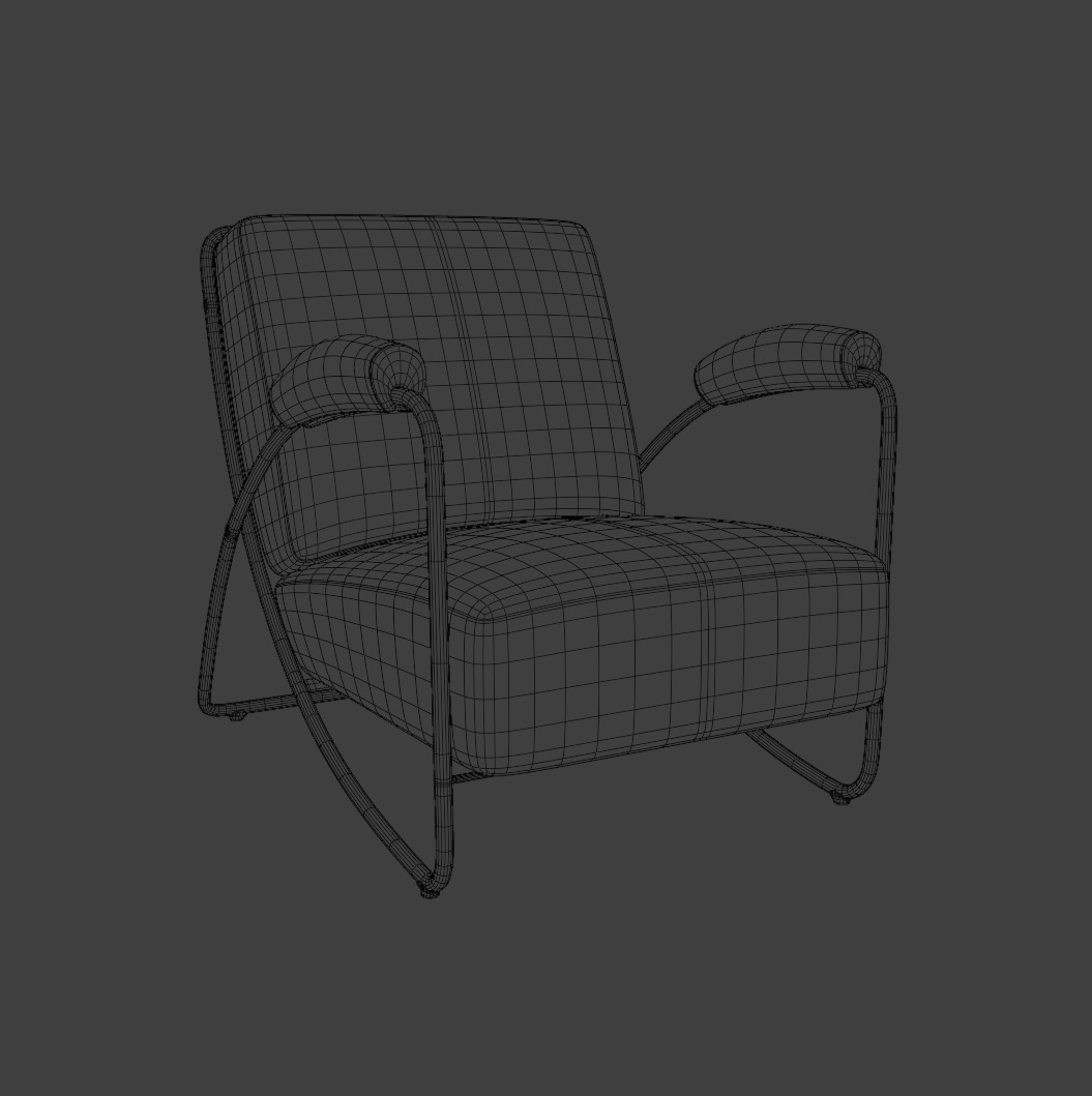 Low-Poly Game-Ready Modern Armchair 3D Model Low-poly 3D model_4
