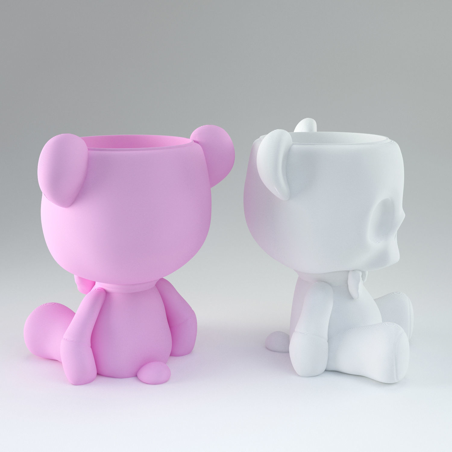 Teddy Skull Planter 3D print model_1