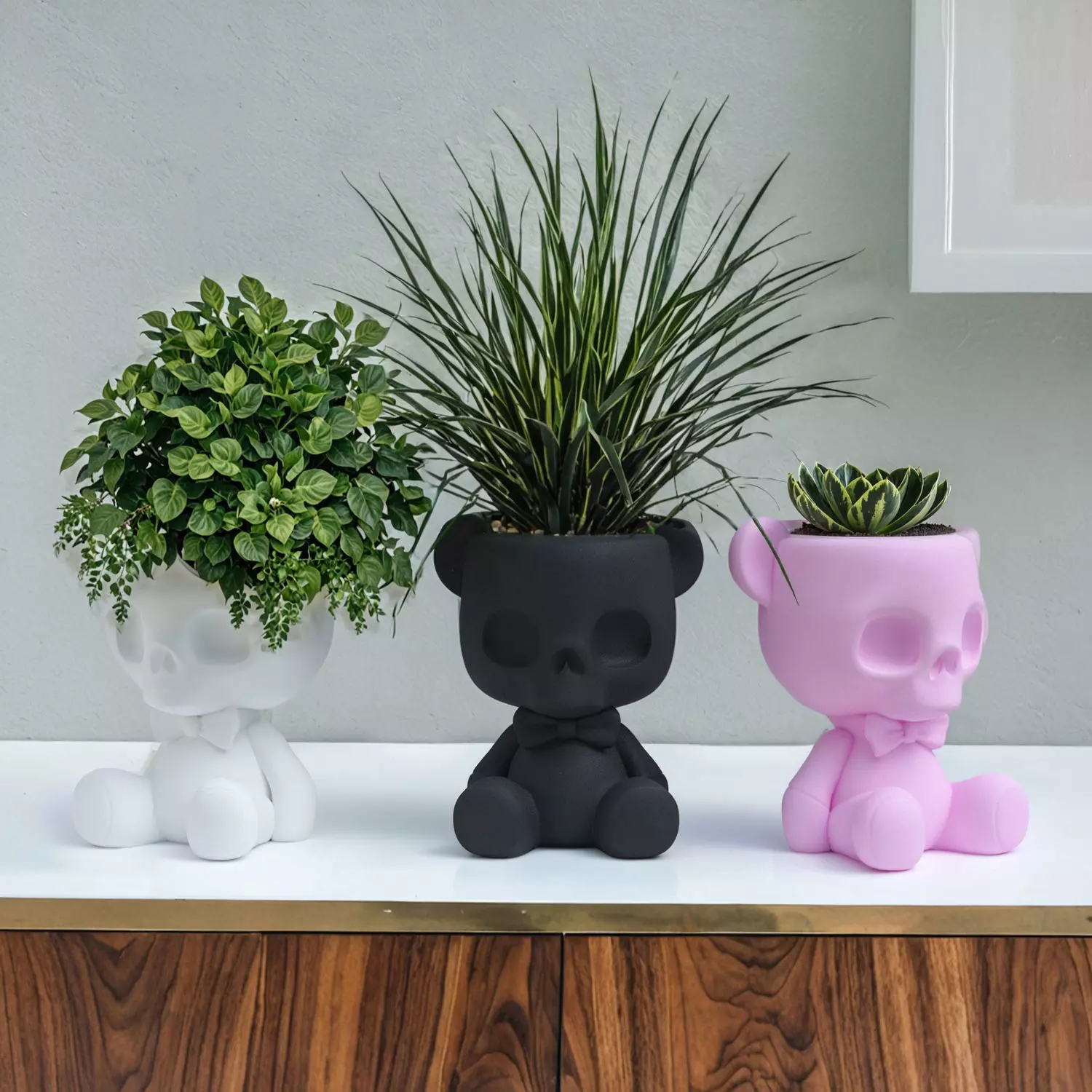 Teddy Skull Planter 3D print model_0