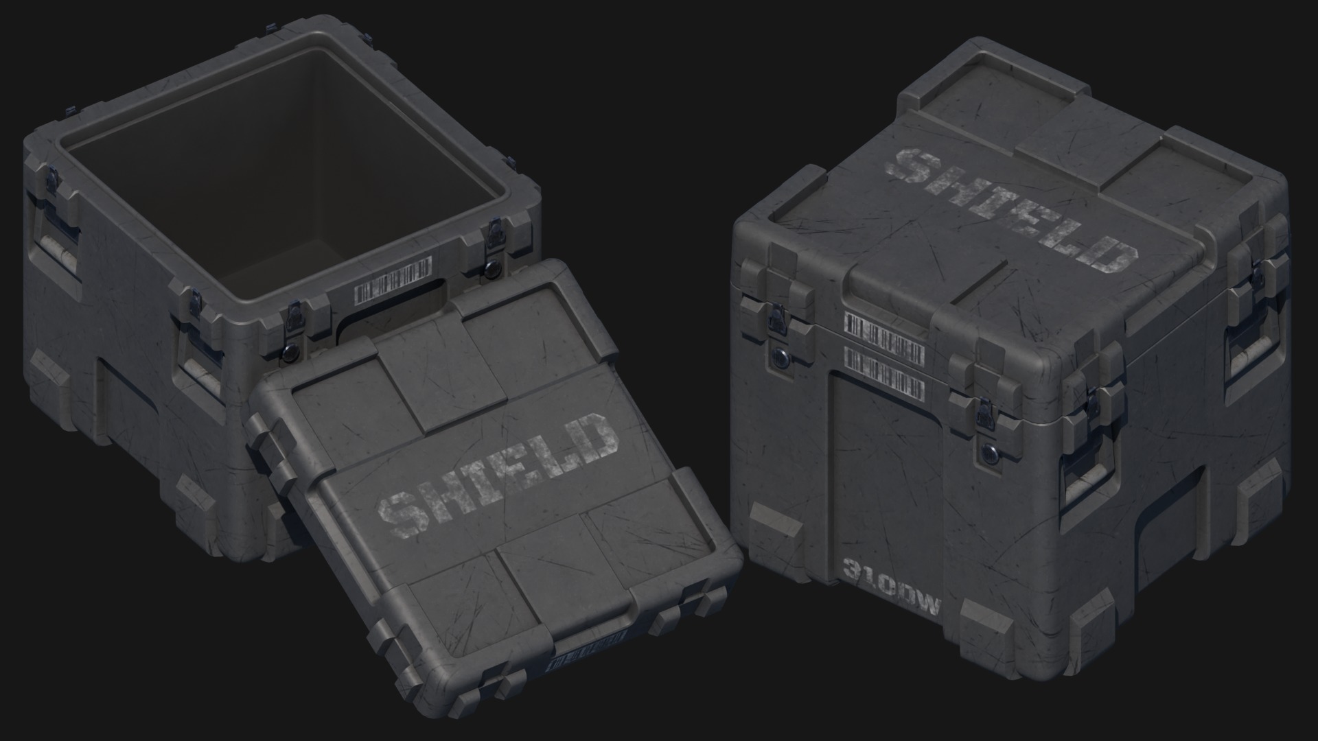 Military Cases Prop Pack Free low-poly 3D model_5