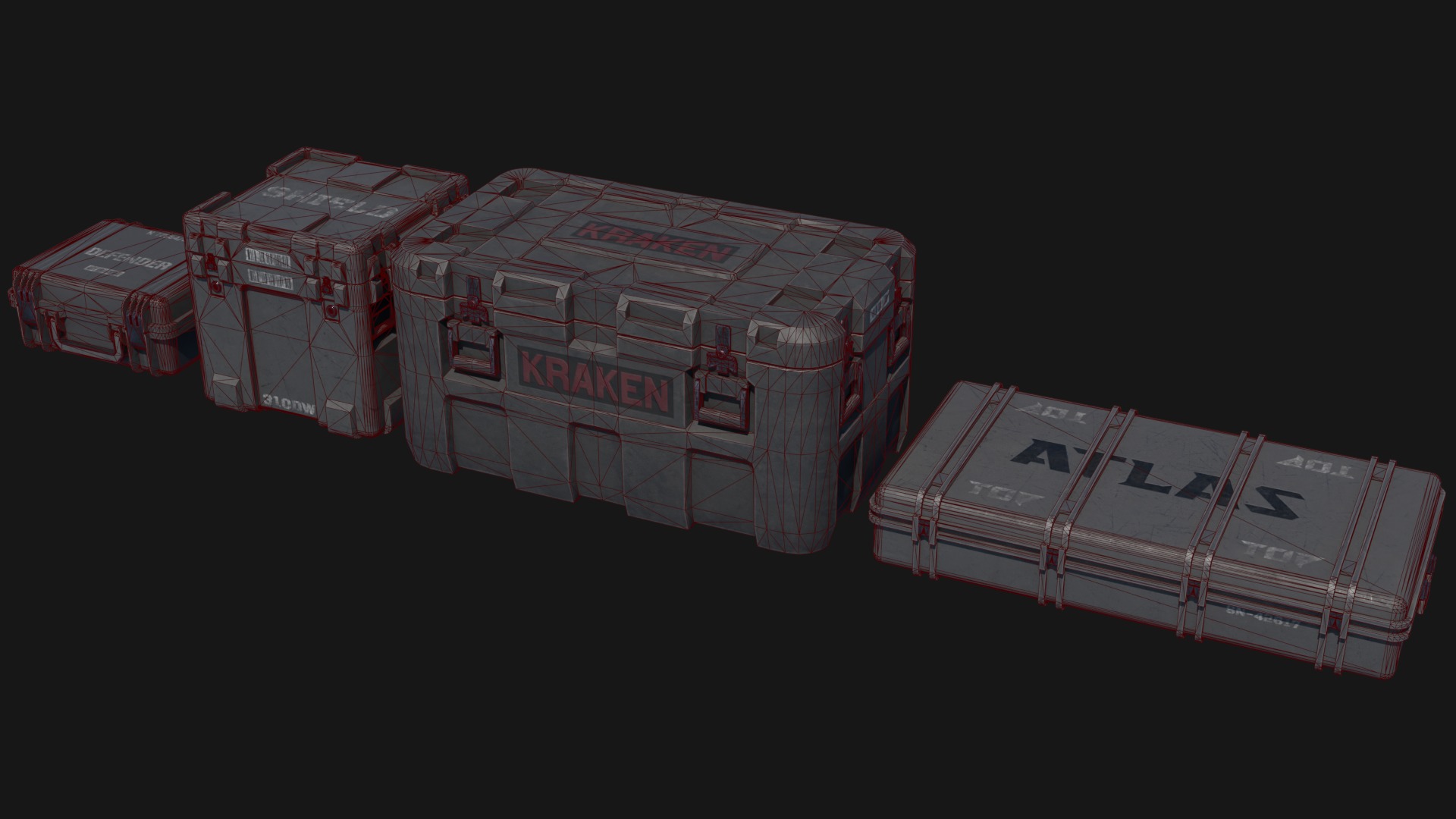 Military Cases Prop Pack Free low-poly 3D model_11