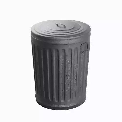 Steel Trash Can 03 3D model