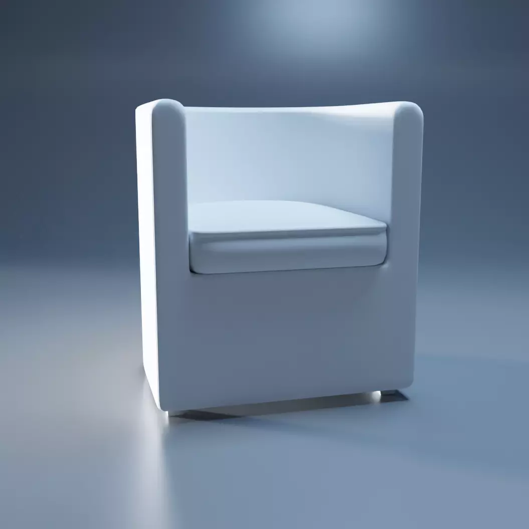 Low-Poly Game-Ready Minimalist Armchair 3D Model Free low-poly 3D model_0
