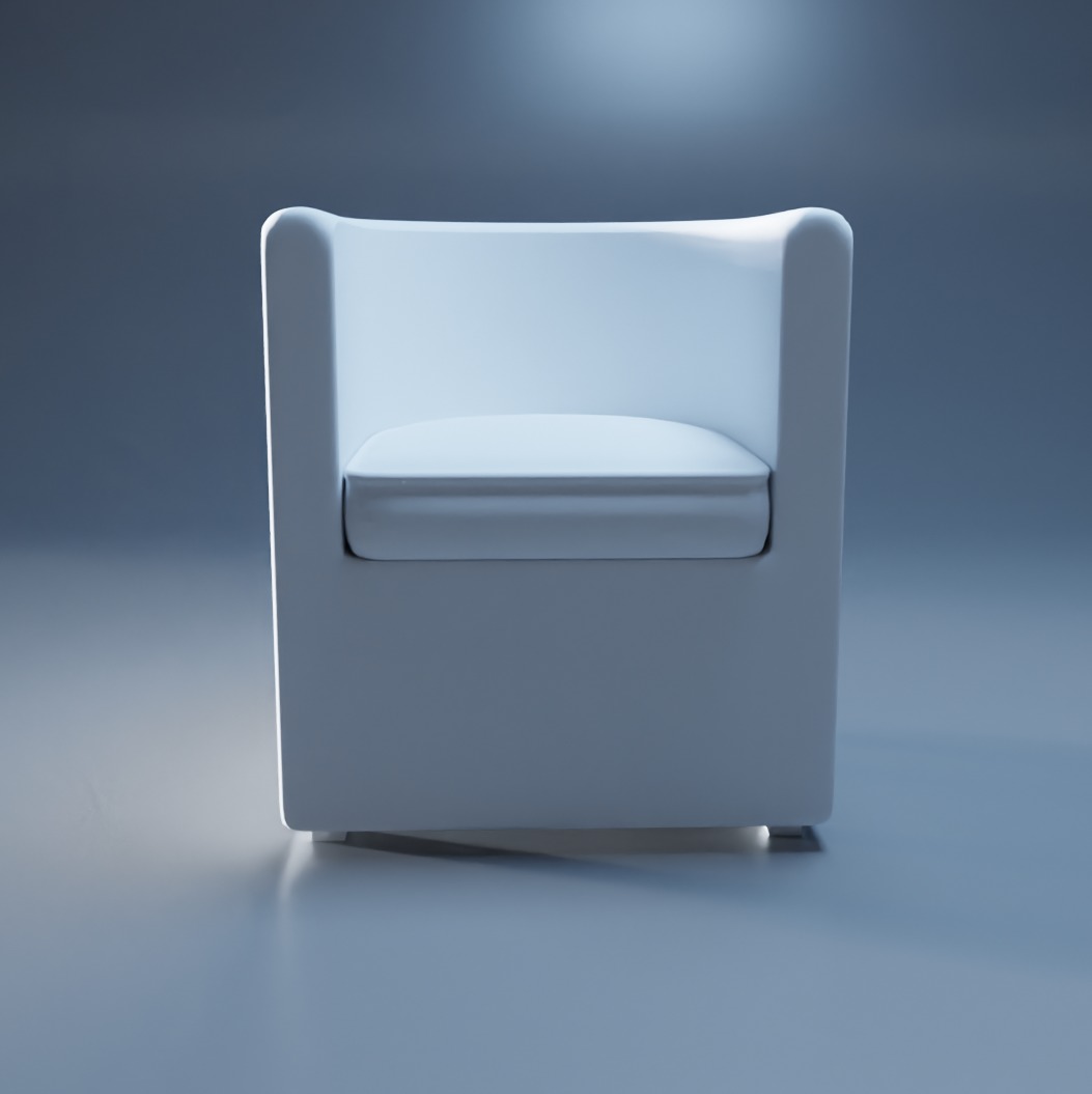 Low-Poly Game-Ready Minimalist Armchair 3D Model Free low-poly 3D model_3