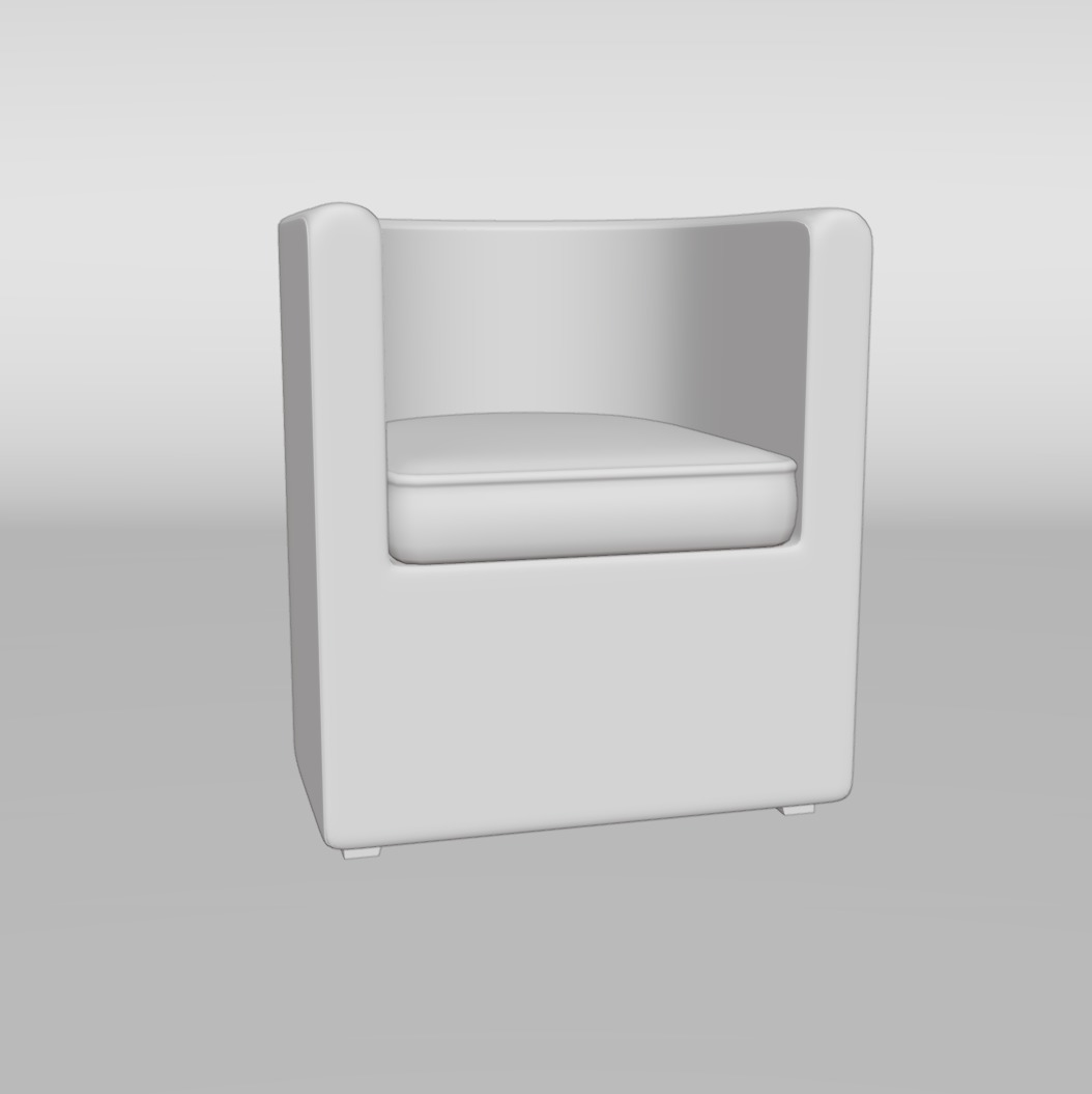 Low-Poly Game-Ready Minimalist Armchair 3D Model Free low-poly 3D model_1