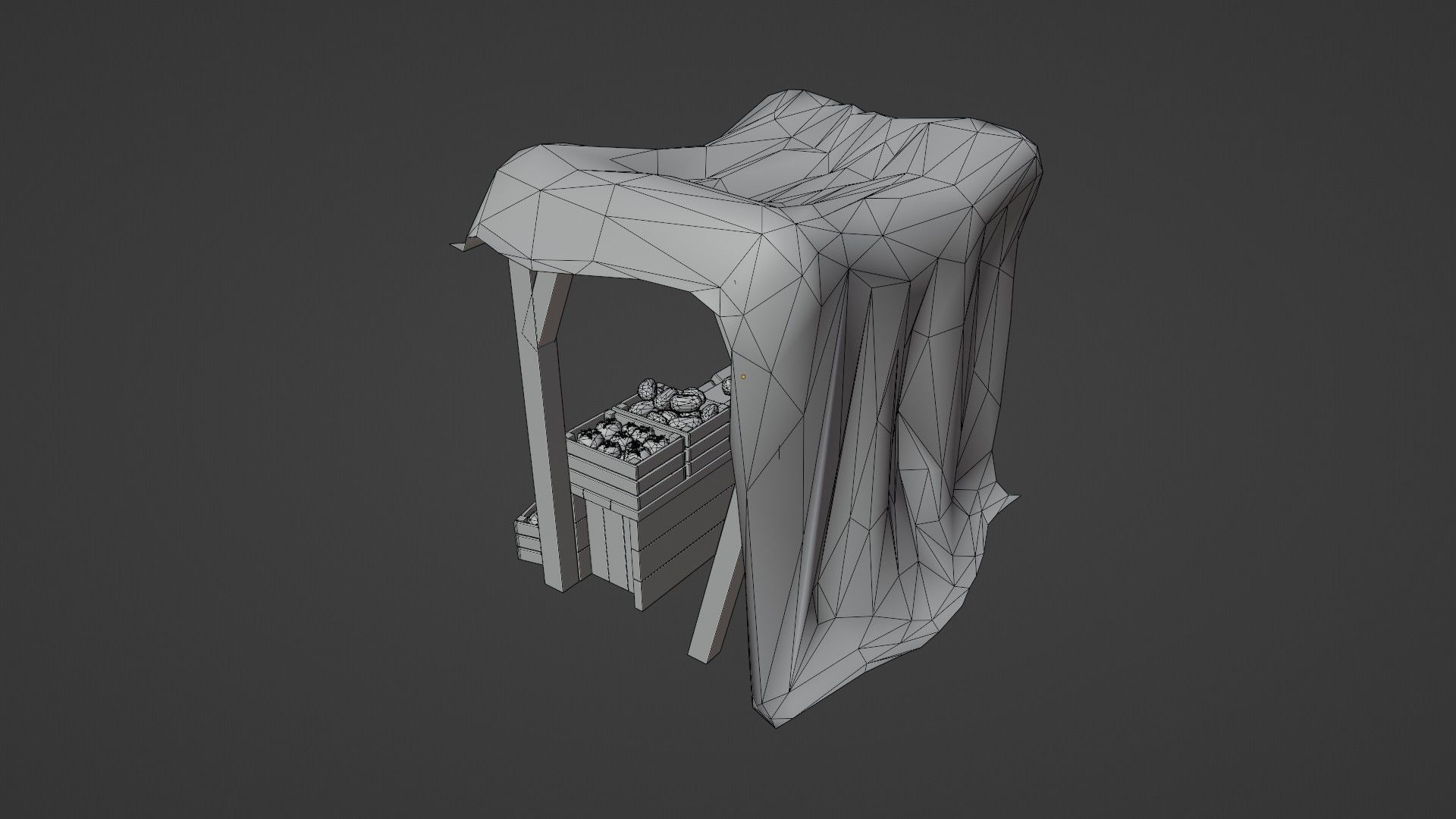 Medieval Market Low-poly 3D model_7