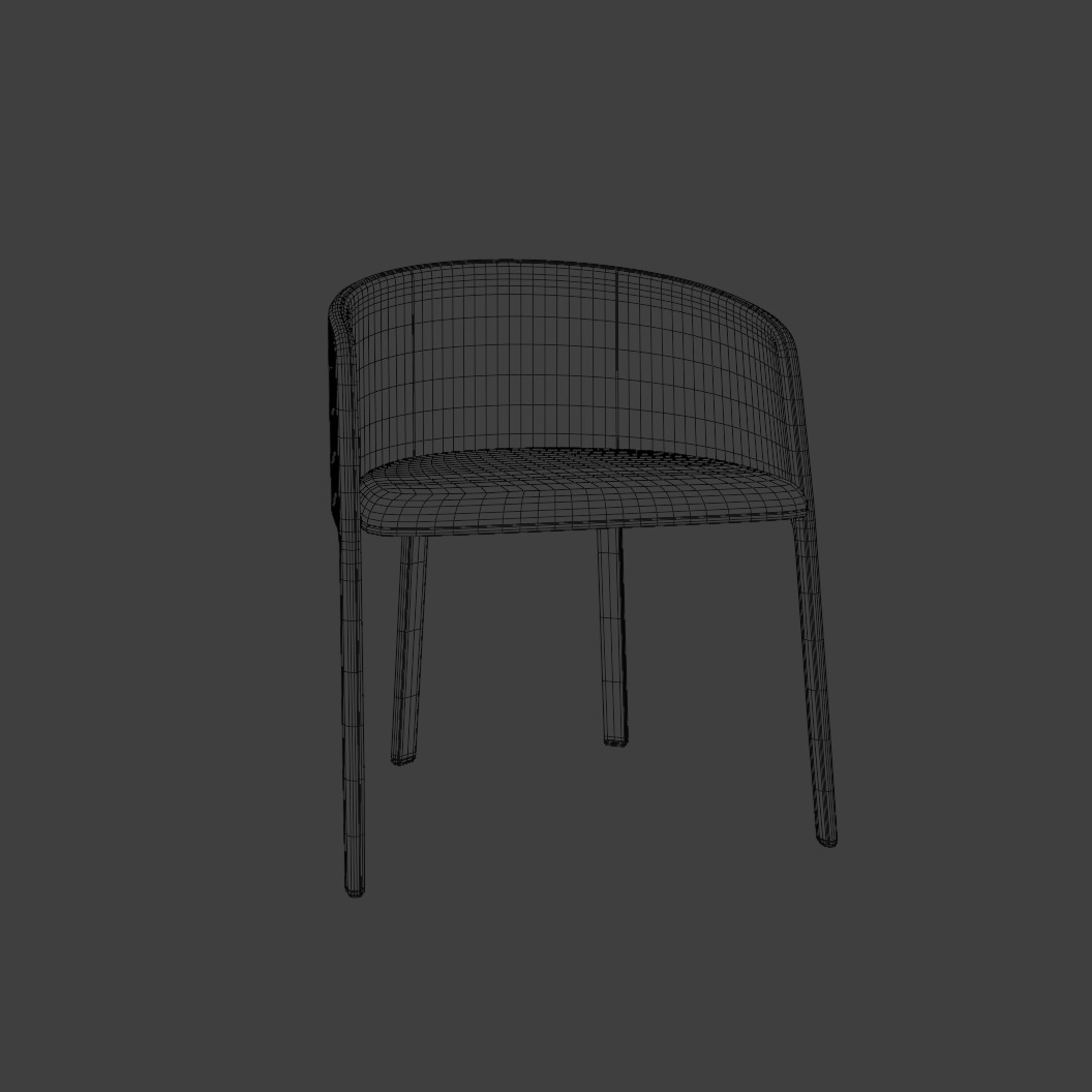 Low-Poly Game-Ready Modern Armchair 3D Model Low-poly 3D model_2