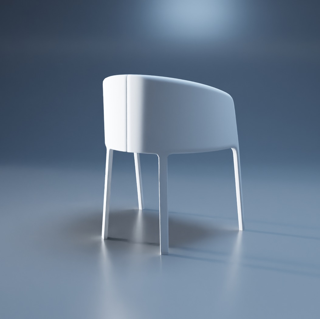 Low-Poly Game-Ready Modern Armchair 3D Model Low-poly 3D model_4