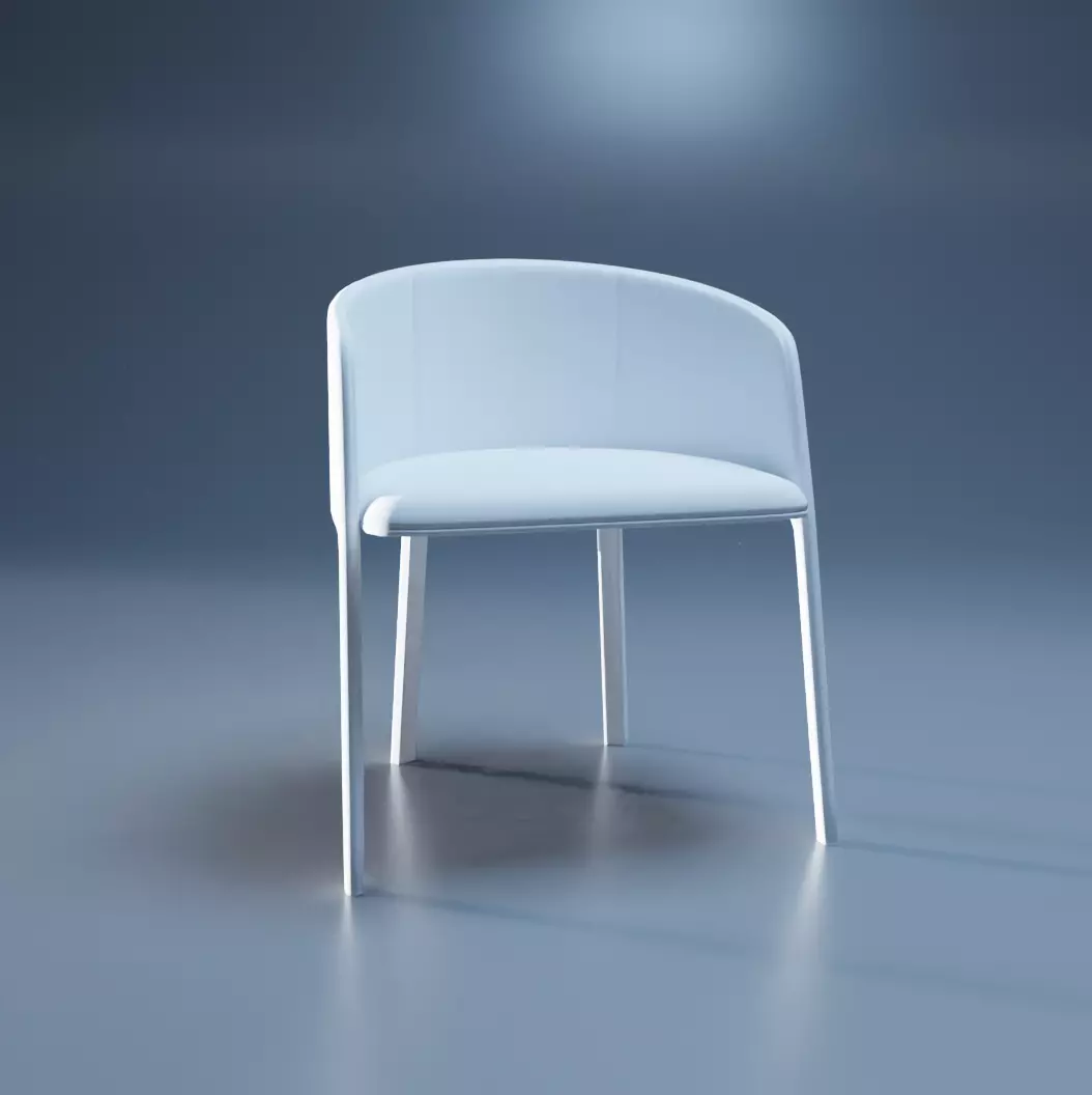 Low-Poly Game-Ready Modern Armchair 3D Model Low-poly 3D model_0