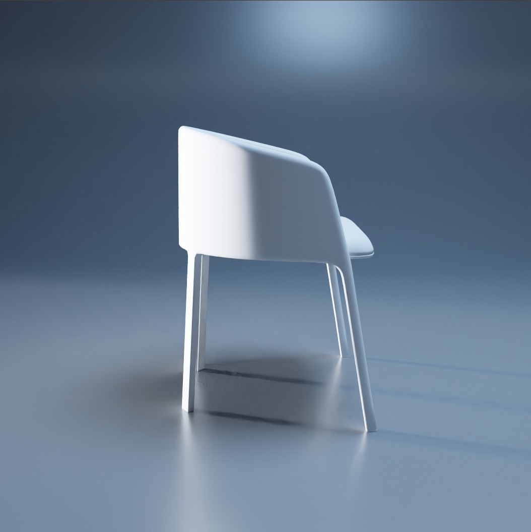 Low-Poly Game-Ready Modern Armchair 3D Model Low-poly 3D model_3