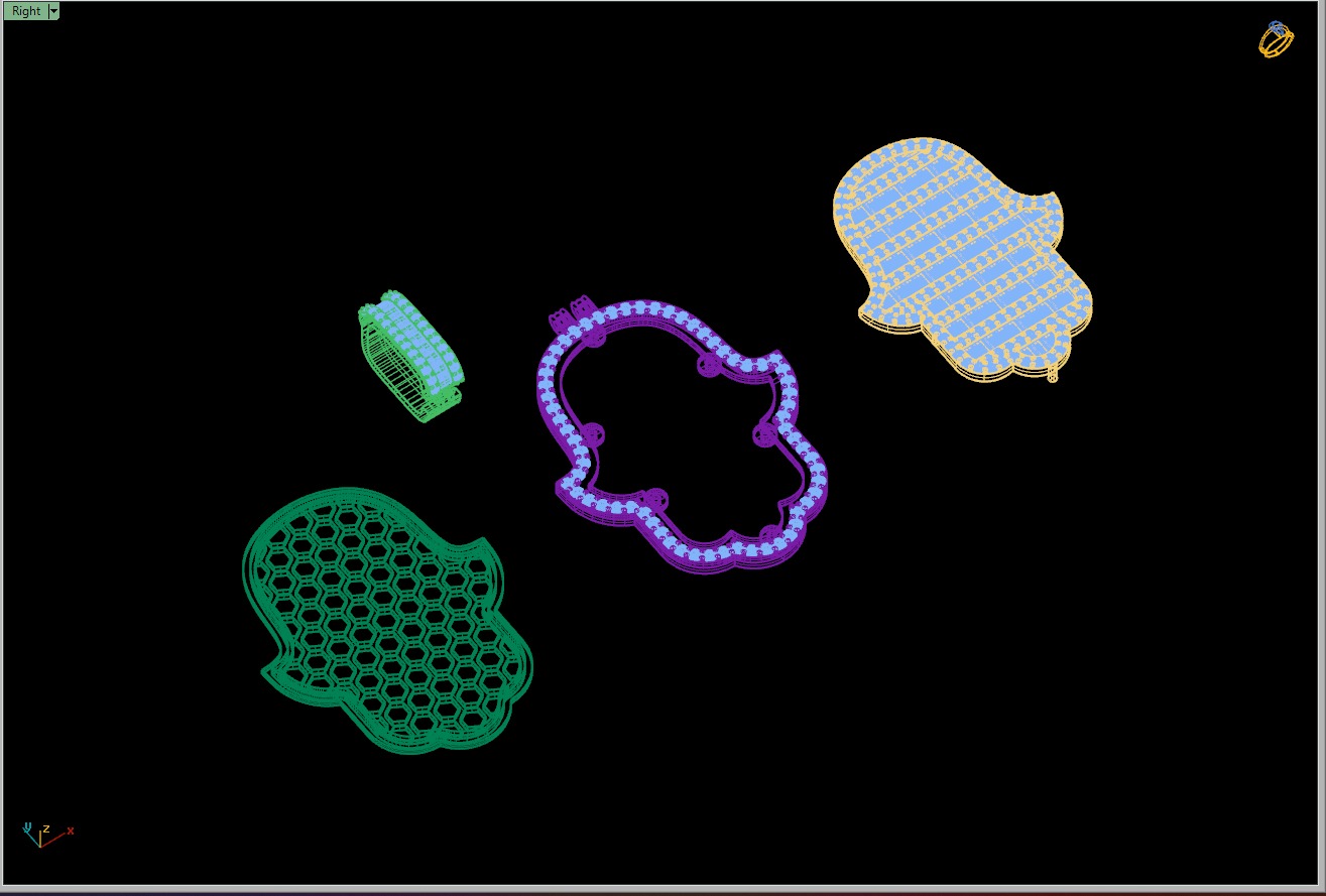 Custom Hamsa Hand Diamond Pendant - Hamsa Hand Necklace  3D print model_18