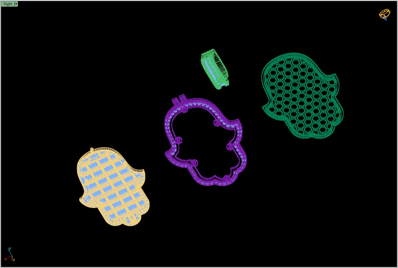 Custom Hamsa Hand Diamond Pendant - Hamsa Hand Necklace  3D print model_20