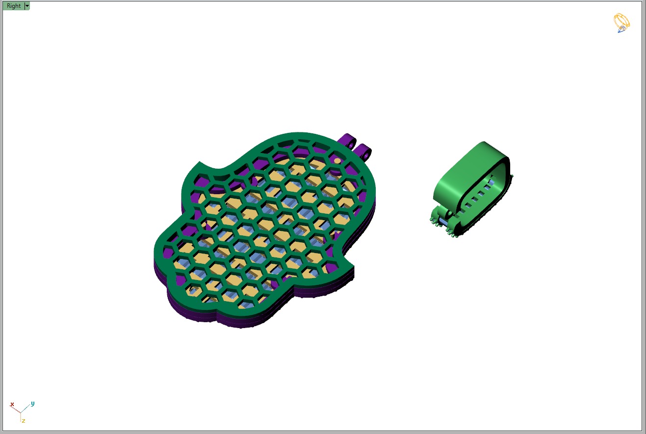 Custom Hamsa Hand Diamond Pendant - Hamsa Hand Necklace  3D print model_10