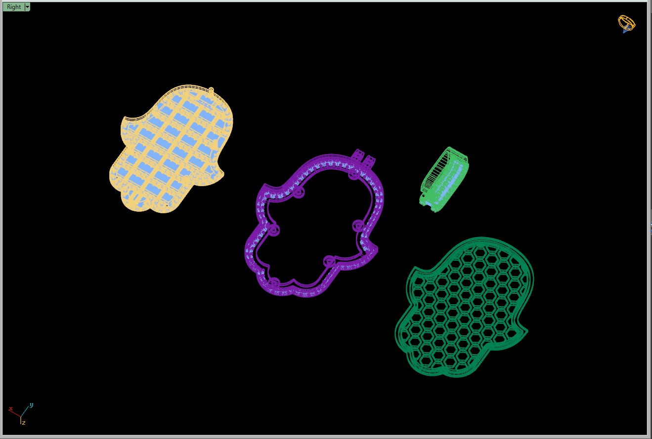 Custom Hamsa Hand Diamond Pendant - Hamsa Hand Necklace  3D print model_19