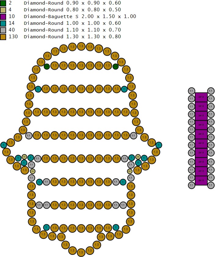 Custom Hamsa Hand Diamond Pendant - Hamsa Hand Necklace  3D print model_23