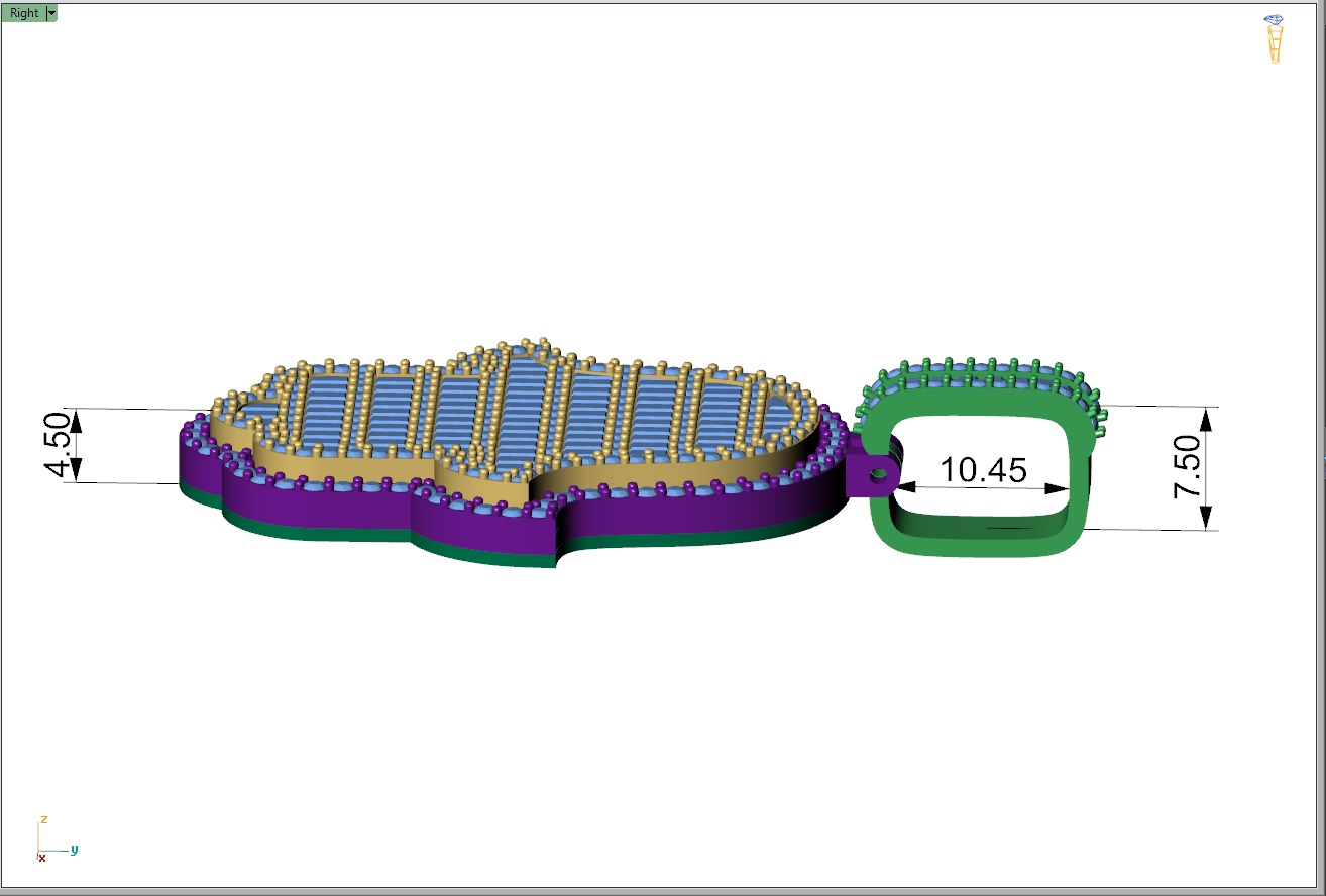 Custom Hamsa Hand Diamond Pendant - Hamsa Hand Necklace  3D print model_7